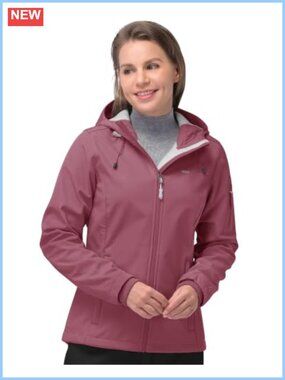 Women's Softshell Jacket Waterproof Hooded Fleece Lined